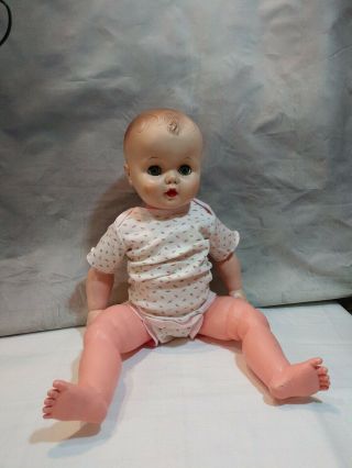 Vintage Uneeda Big Baby Doll V25 - 14 Vinyl Head.  Plastic Body.  Bye Playpal