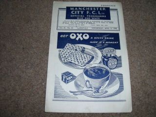 Vintage Manchester City V Preston North End 21st April 1948 Vol 42 No 23