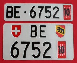 2 Switzerland Swiss License Plate - Pair - - Be 6752