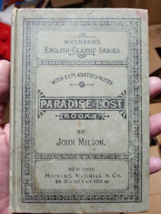 Rare John Milton Paradise Lost Book 1 Maynard 