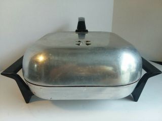 Vintage Sunbeam Electric Mid - Century Modern Broiler Cover Fry Pan 425a