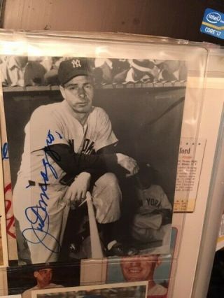Joe Dimaggio Ny Yankees Sharpie Signature Photo Hall Of Fame Player Monroe
