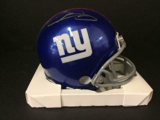 Odell Beckham Jr.  Autograph Signed York Giants Mini Helmet Auto Leaf