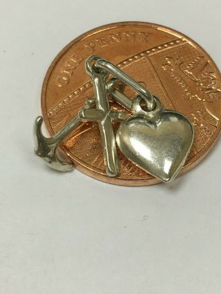 Vintage Sterling Silver Faith Hope Charity Charm