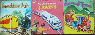 3 Vintage Whitman Tell - A - Tale Books My Little Book Of Trains,  Roundabout Train