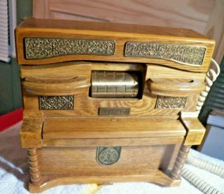 Vintage Wooden Player Piano Music Box Push Button Phone Grande Ole Opry Wsm