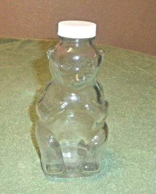 Vintage Clear Glass Bear Piggy Bank - Snow Crest Beverages - Salem Ma