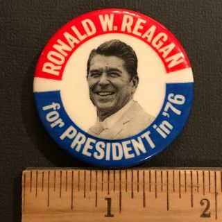 Ronald W.  Reagan For President (1976) 1.  75 " Vintage Political Pin - Back Button