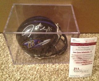 Baltimore Ravens Auto Signed Riddell Mini Helmet Derrick Mason W/ Jsa & Case