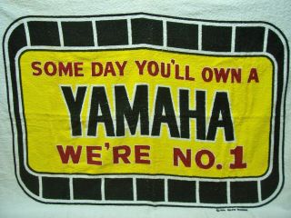 Rare Vintage Yamaha Advertising Beach Towel Sign 1974 Rd Tz Tx Mx Gt Dt Gt Yz Ty