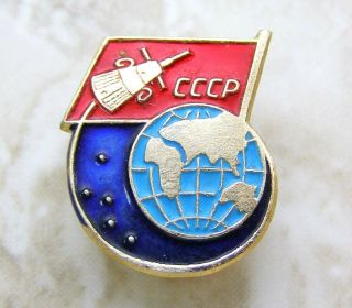 1958 Sputnik 3 Satellite Spacecraft Russian Soviet Ussr Vintage Space Pin Badge