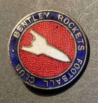 Vintage Old Bentley Rockets Football Club Members Enamel Badge Brooch