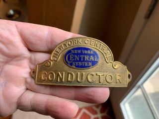 Vintage York Central Railroad Conductor Hat Badge