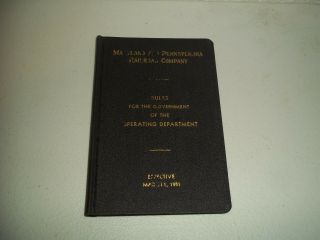 Vintage 1951 Ma & Pa Railroad Operating Department Rule Book