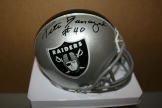 Oakland Raiders 40 Pete Banaszak Signed Mini Helmet Sb Xi Champs