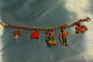 Vintage 1960s Five Charm Bracelet Of Walt Disney Mary Poppins Movie