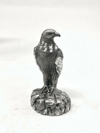 Vintage Pewter Winged Eagle Sea Hawk Figurine Small Paperweight