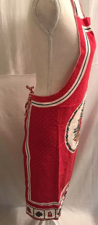 Vintage Christmas Rocking Horse Bib Apron with Neck Strap and Tie Strings 3