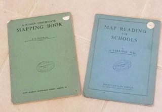 2 X Vintage Map Reading For Schools Books