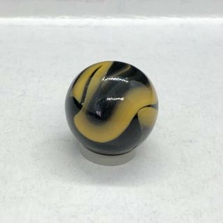 Cac Black / Yellow Opaque Swirl Vintage Marbles 5/8 " Christensen Agate