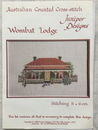 Wombat Lodge Vintage Counted Cross Stitch Kit By Juniper Designs Oop And Htf