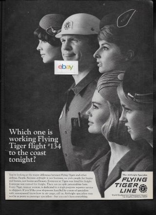 Flying Tiger Line 1968 Which One Is Flight 134 To The Coast Tonight? Ad