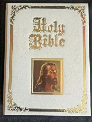 Vintage Holy Bible King James Version Red Letter Edition Regency White 1971