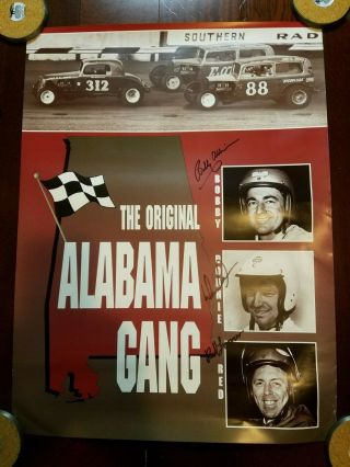 Bobby Allison,  Donnie Allison & Red Farmer Autographed 24x18 Alabama Gang Poster