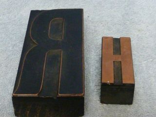 Vintage Letterpress Printing Blocks Letter R - 5” & H - 2 ½”