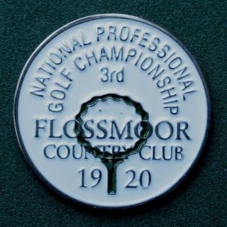 1920 Us Pga Championship Old Vintage Hand Painted Embossed Golf Ball Marker Coin
