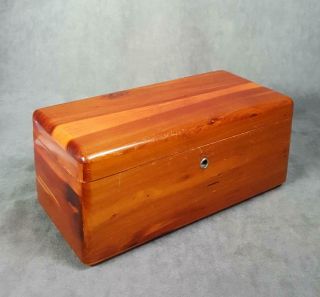 Vintage Lane Cedar Chest Trinket Box With Key