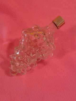 Vintage Clear Glass Grape Bottle Container,  Made In France