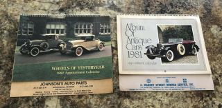 Vintage - 2,  1981 Calendar " Album Of Antique Cars”,  1992 Wheels Of Yesteryear,  Auto