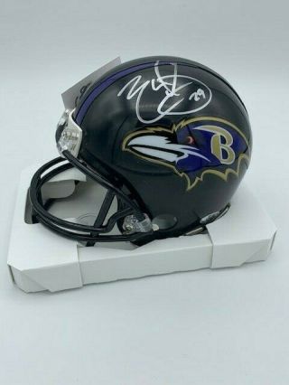 Earl Thomas Signed Baltimore Ravens Riddell Mini Helmet Hologram