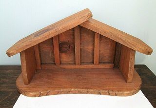 Vintage Wood Wooden Creche Manger For Nativity Stable Only 14 " X 7.  5 " X 5.  5 "