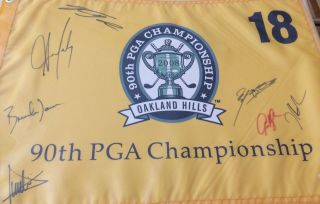 2008 Pga Championship Flag - Oakland Hills Country Club Autographed Hunter Mahan
