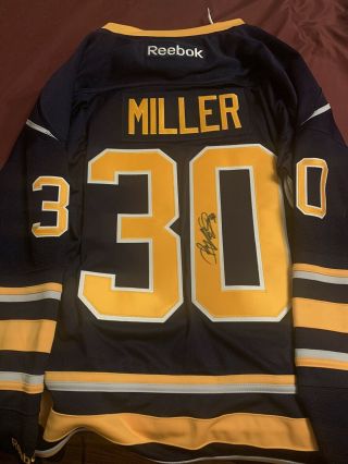 Signed Ryan Miller Reebok Premier Buffalo Sabres Jersey