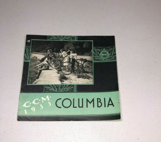 1933 Ccm Canada Cycle & Motor Columbia Bicycles Brochure