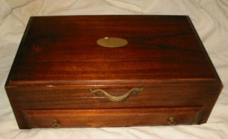 Vintage Naken Silverware Wood Chest Box With Drawer