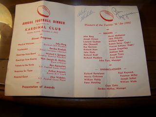 Alex Webster & Ben Agajanian Autographed Kearny High School Program Dec.  5,  1955
