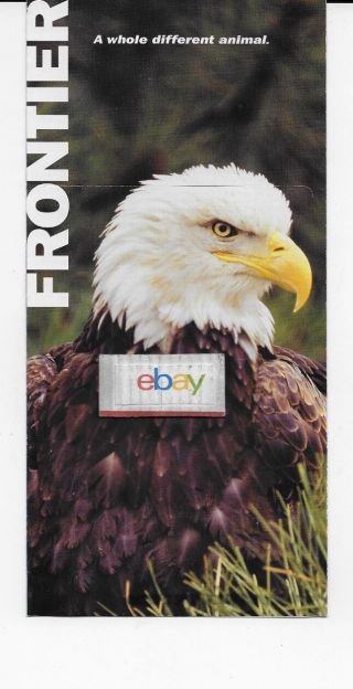 Frontier Airlines Ticket Jacket Bald Eagle Airbus 319/a320 Route Map 2006