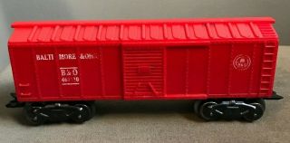 Vintage Marx 467110 Baltimore & Ohio Red Box Car O Gauge Metal Trucks Model Rr