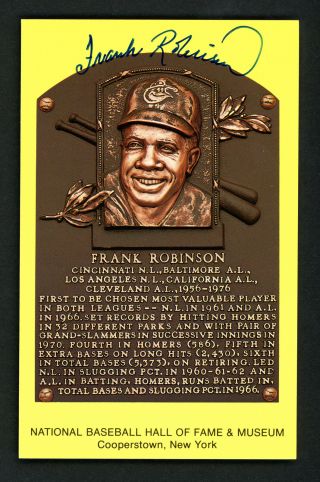 Frank Robinson Autographed Signed Hof Plaque Postcard Baltimore Orioles 156753