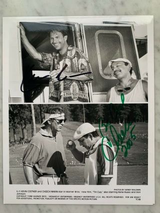 Kevin Costner Cheech Marin Signed 1996 Warner Bros " Tin Cup " Movie Promo Photo