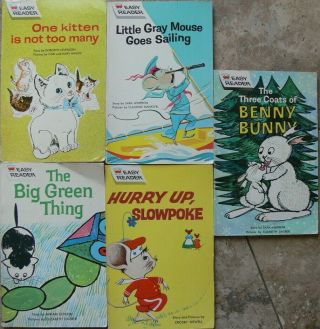 5 Vintage Wonder Easy Reader Books Hurry Up,  Slowpoke; Three Coats Of Benny
