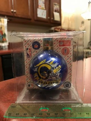 Vintage Nfl Football St.  Louis Rams Glass Ball Christmas Ornament