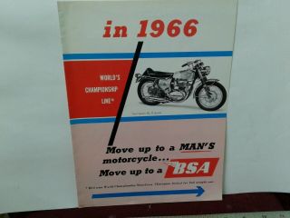 1966 Bsa Motorcycle Brochure
