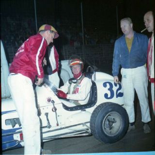 Y147c Vintage 1970s Midget Auto Racing Indy Car Driver 2 " Color Negative Photo