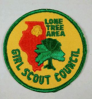 Vintage Girl Scout Council Embroidered Patch 1970s Lone Tree Area Il Sew On