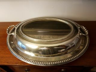 Vintage Silver Plated Entrée Serving Dish,  Possibly Thomas White Sheffield